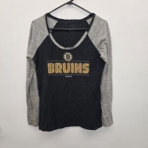 Boston Bruins Women's NHL Reebok  Pullover Crew Long Sleeve Cotton SZ L (A50)